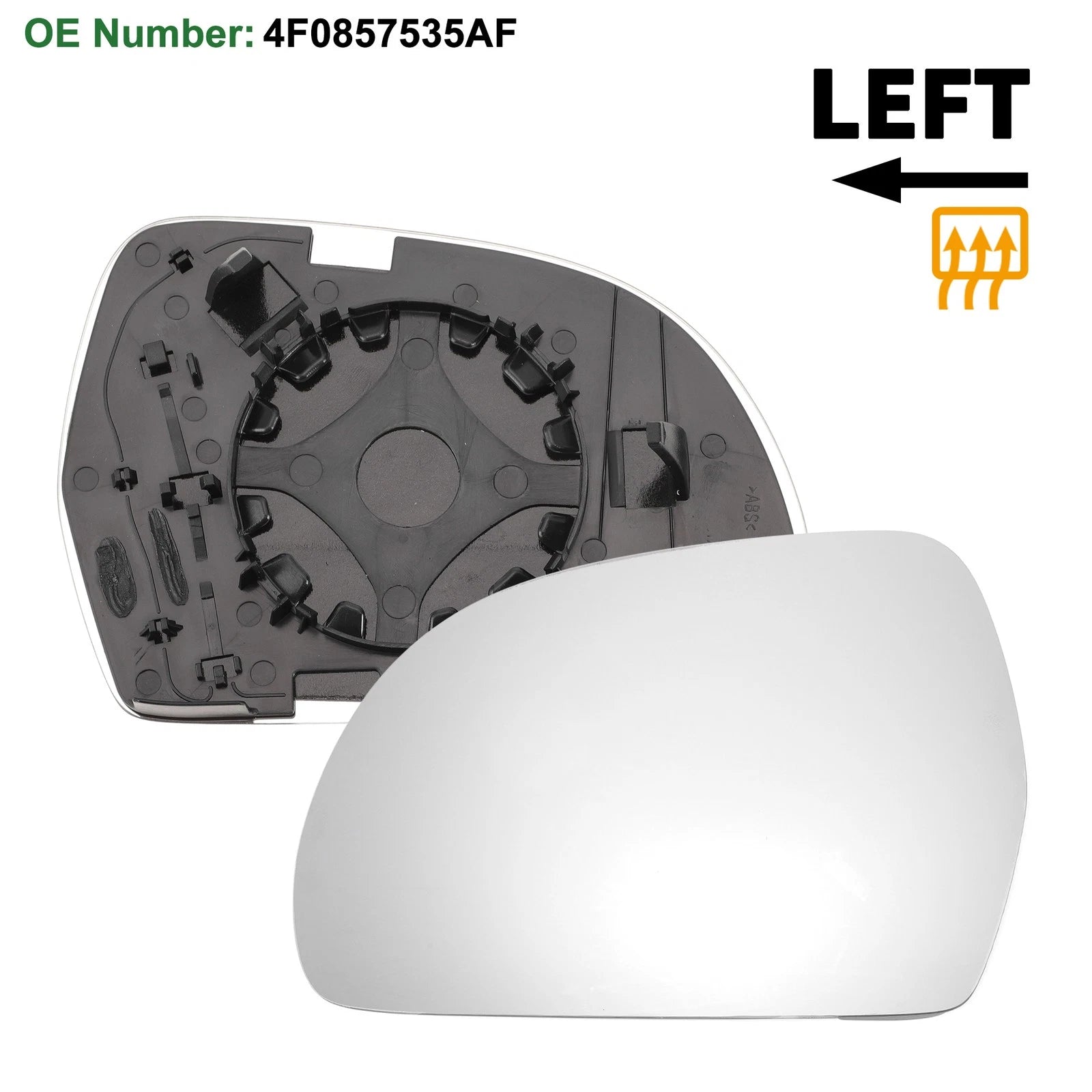 Heated Left Side Mirror Glass Replacement for Audi A3 A4 A5 A6 A8 Q3 (2010–2020)