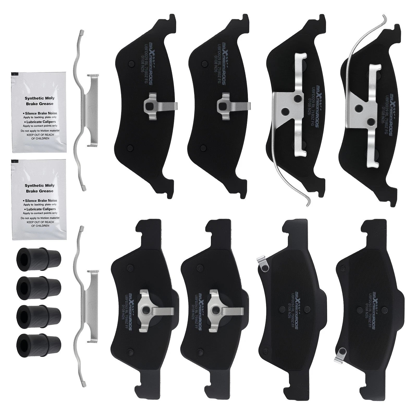 Front & Rear Ceramic Brake Pads Kit for Dodge Caravan (2001–2007)