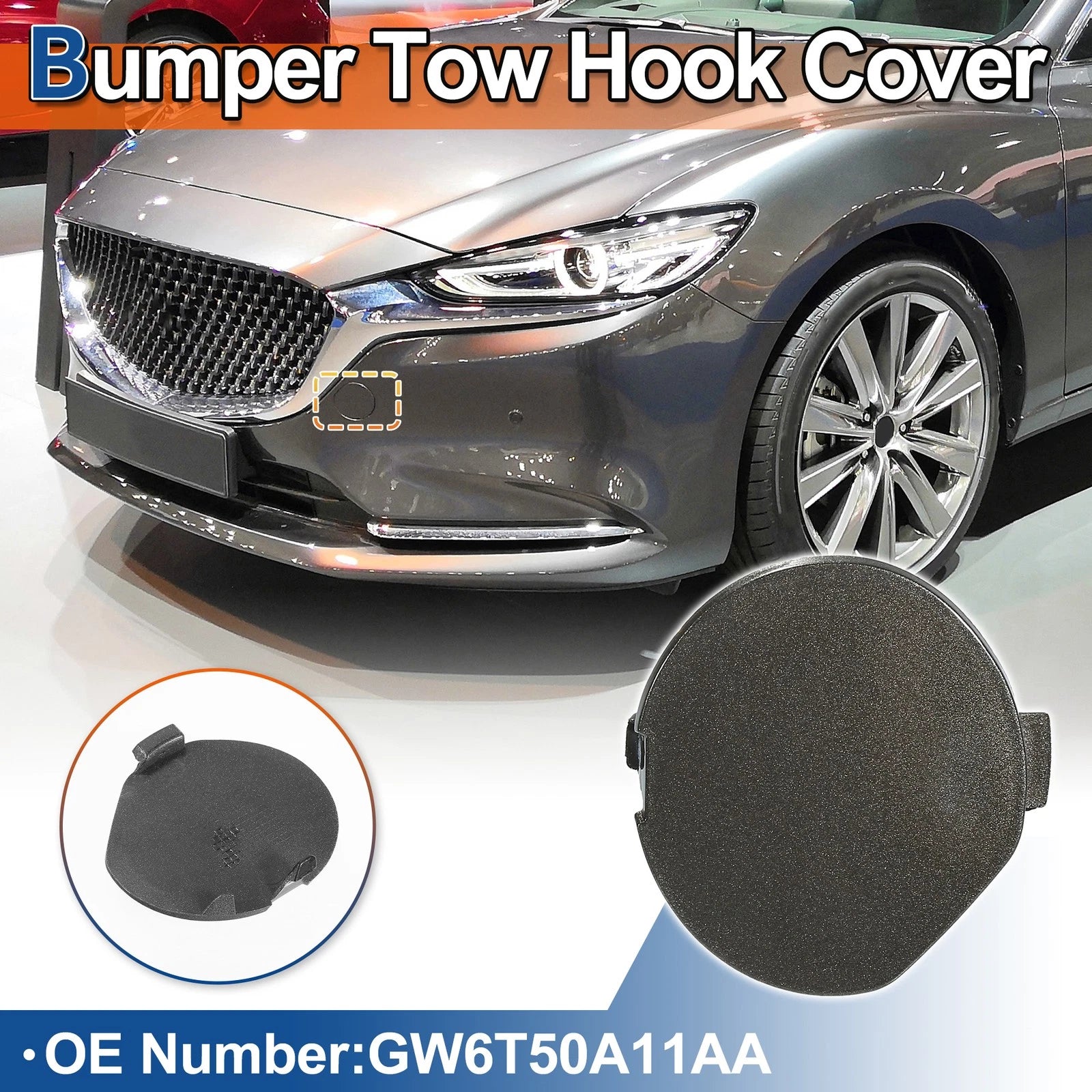 Front Right Tow Hook Cover Replacement for Mazda 6 Atenza (2013–2020)