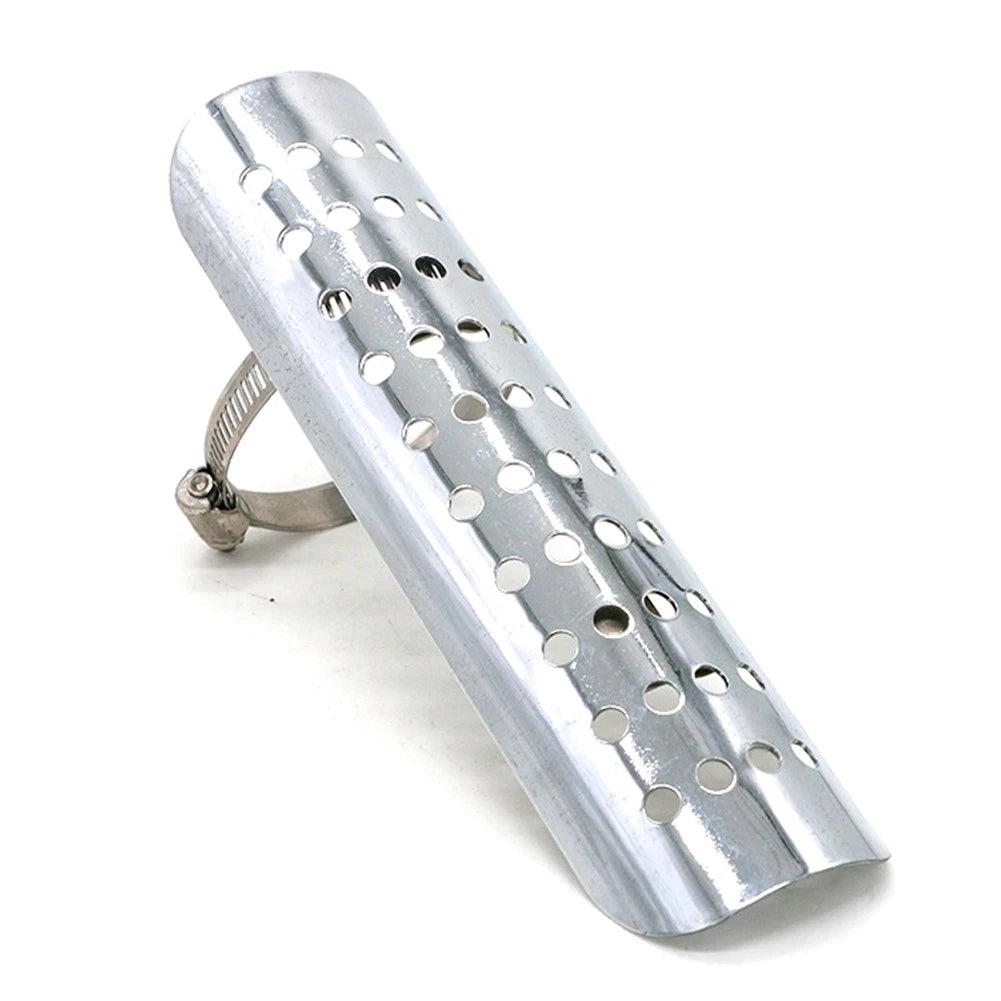 Silver Exhaust Muffler Pipe Heat Shield Cover for Motorcycle (Universal)