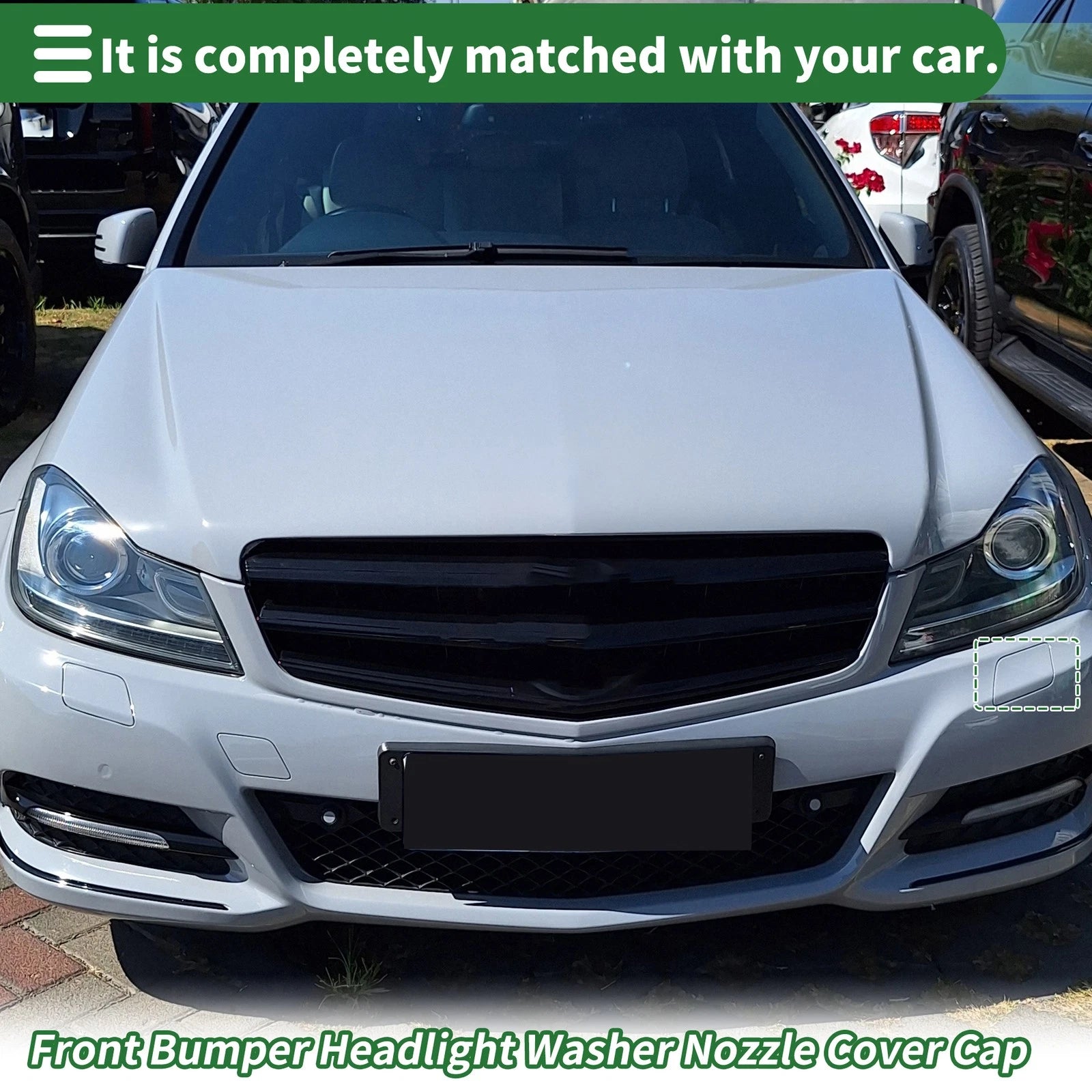 Front Left Side Headlight Washer Nozzle Cover Cap for Mercedes-Benz C350 (2010–2019)