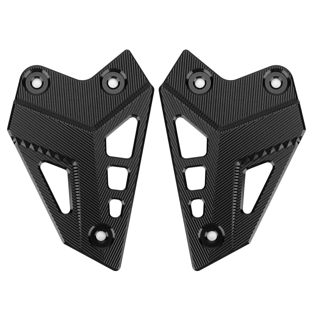 Set of 2 Black Hanger Heel Plate Boot Guards for Kawasaki Z900 (2017)