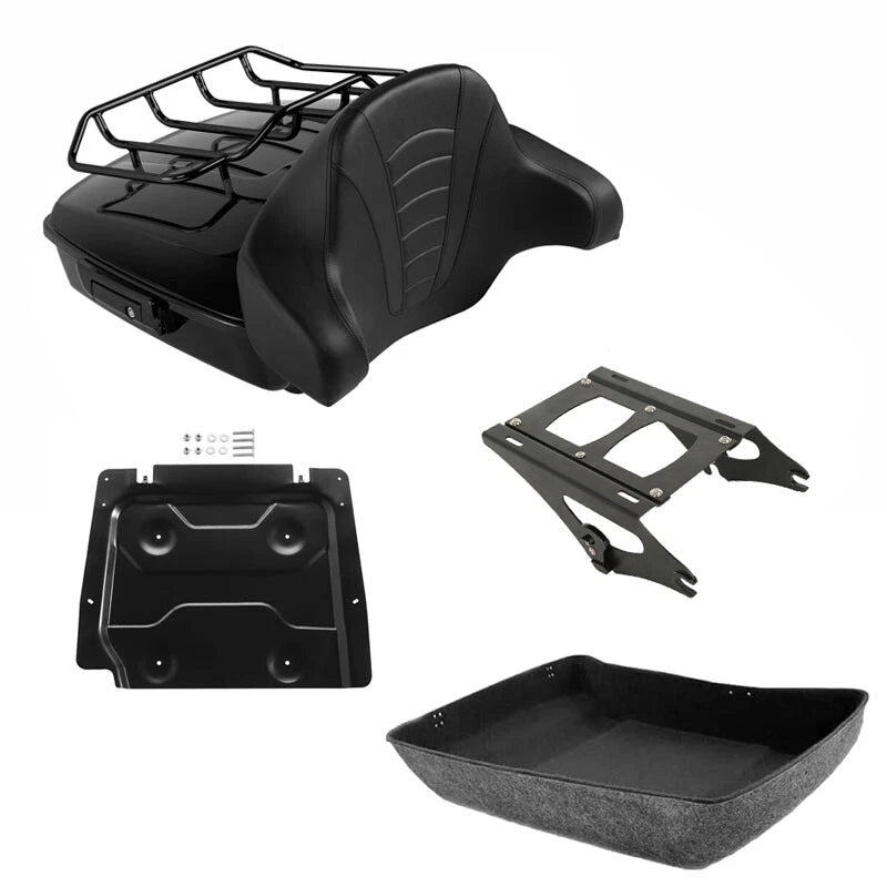 Chopped Trunk Backrest Pad Mount Rack for Harley Touring (2014–2023)