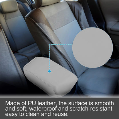 Center Console Armrest Cover for Honda Civic (2012–2015) Faux Leather Gray