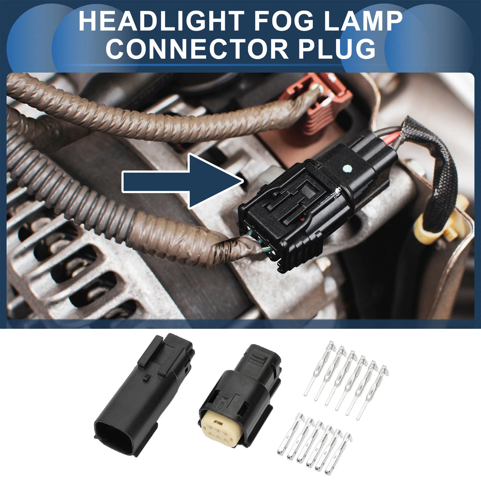 6 Pin Headlight Fog Lamp Connector Plug for Ford Mondeo