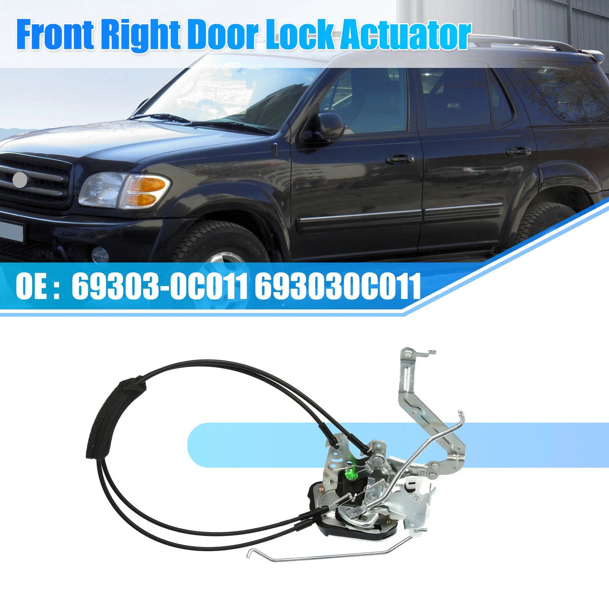 Front Right Door Lock Actuator for Toyota Sequoia (2001–2007) No. 69303-0C011