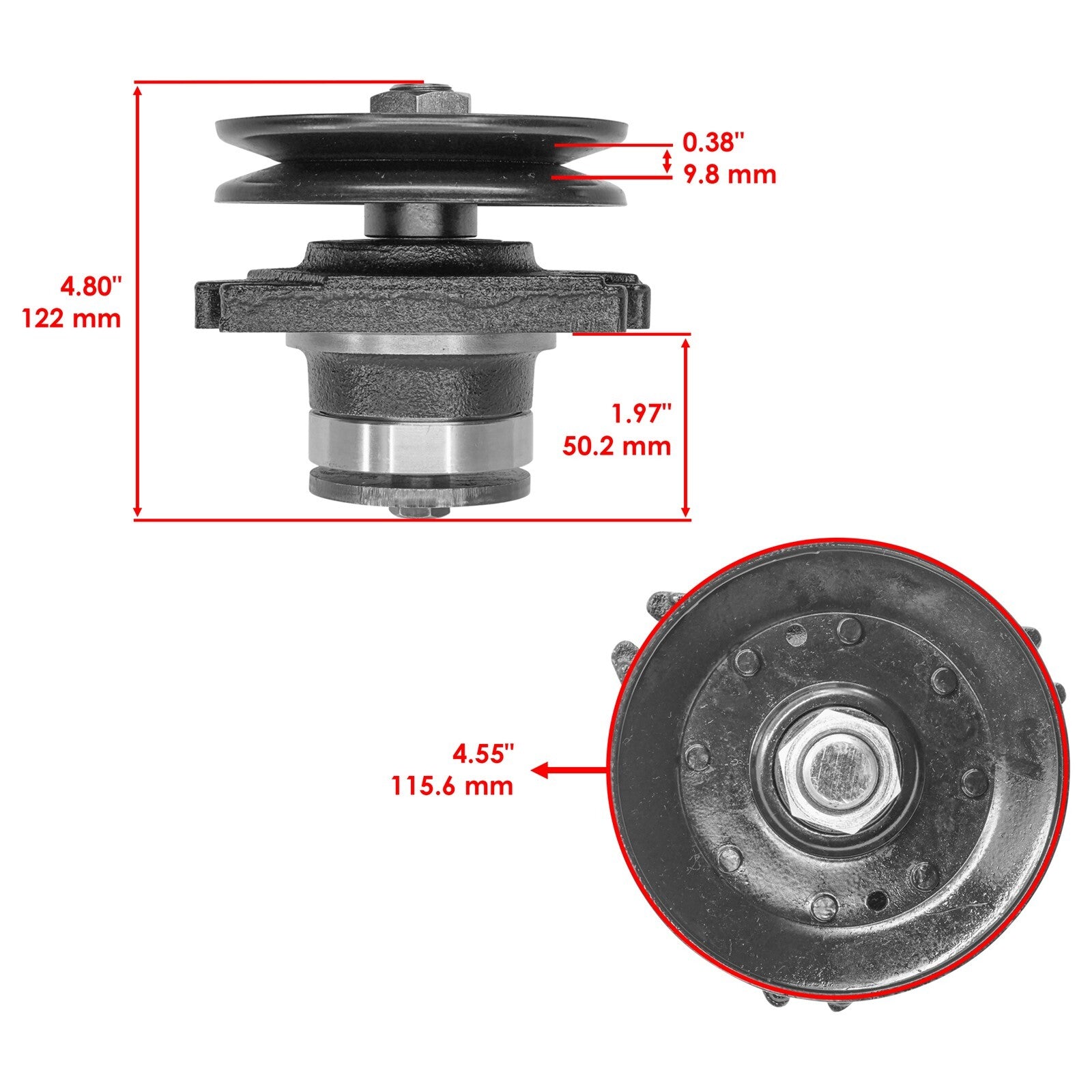 Spindle and Blade Replacement for John Deere 180 38 46 48 Deck (2010–2010)