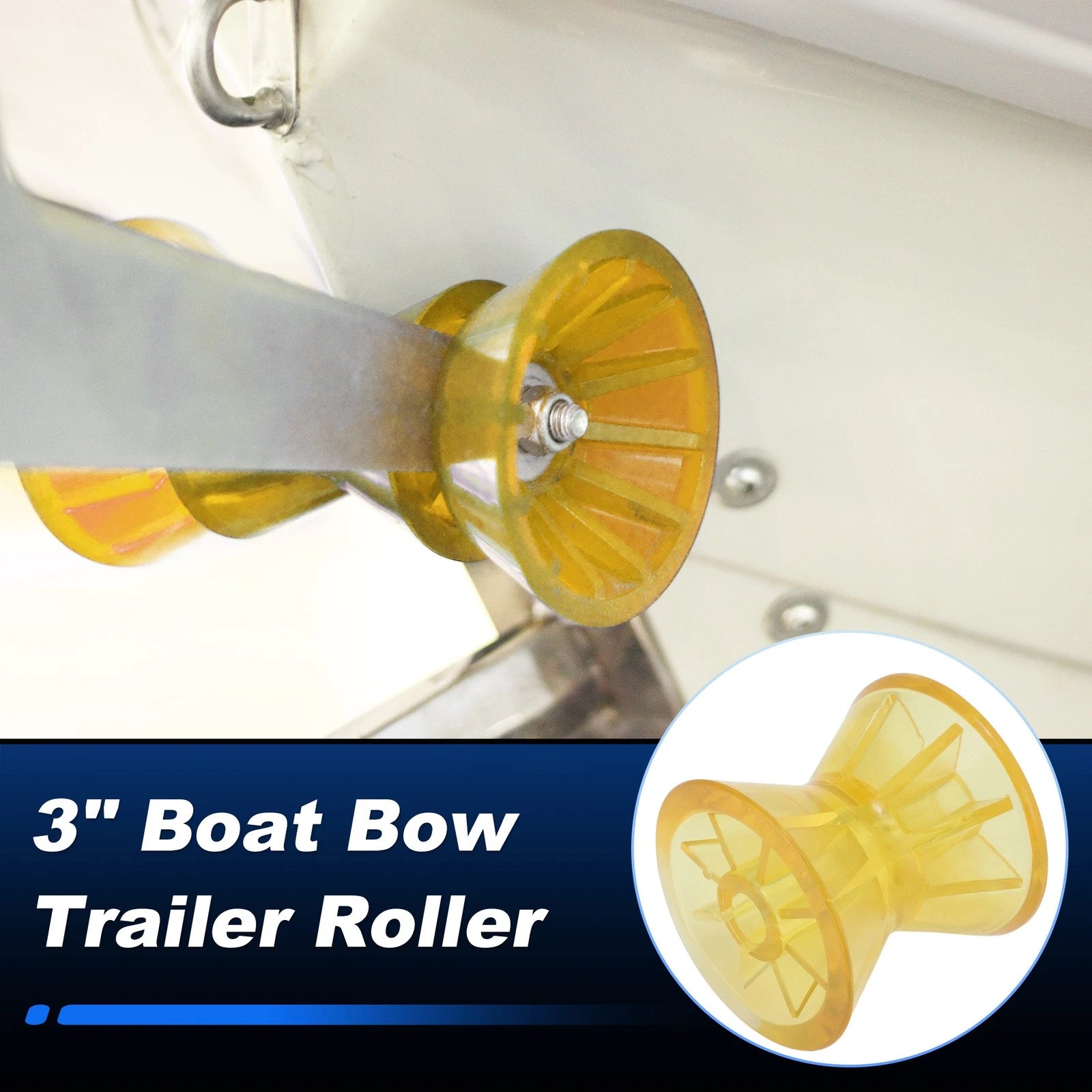 Boat Bow Trailer Roller Replacement for 3 Inch Hardware with 1/2 Inch Shaft (1980–2010)