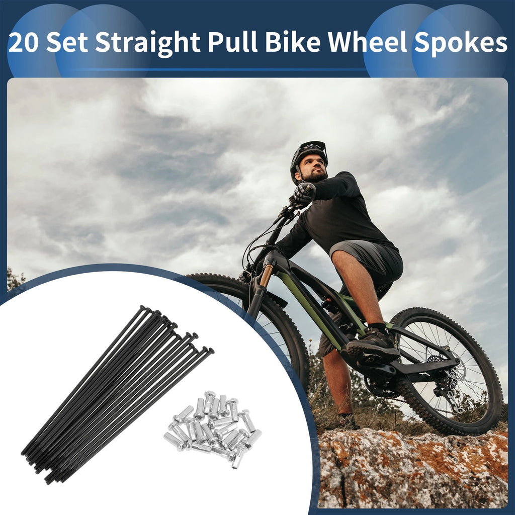 Bicycle Spokes Straight Pull Set 105mm for 14G Black (All Makes) (—–—)