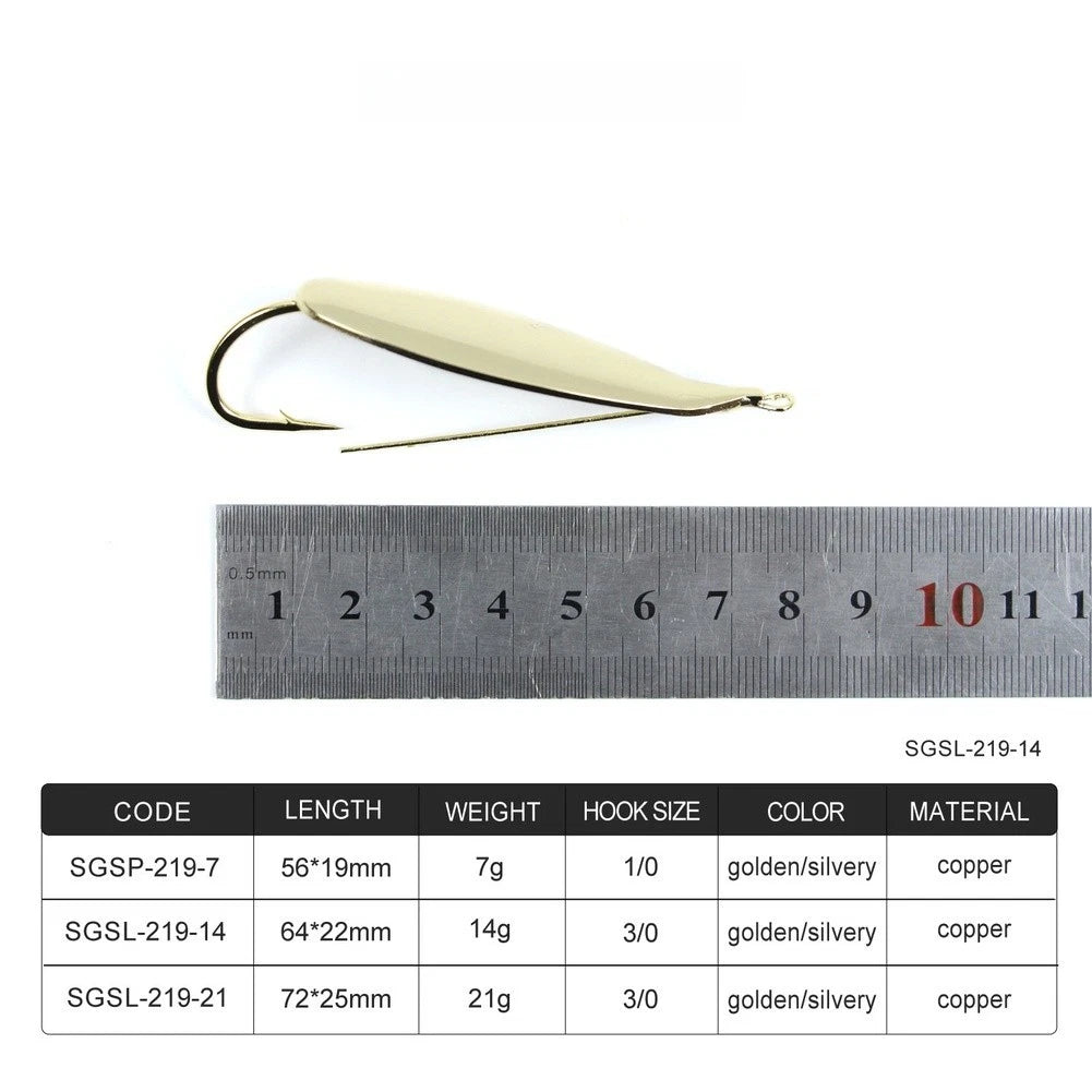 Copper Flutter Spoon Lure for Weedless Fishing - Lifelike Underwater Action