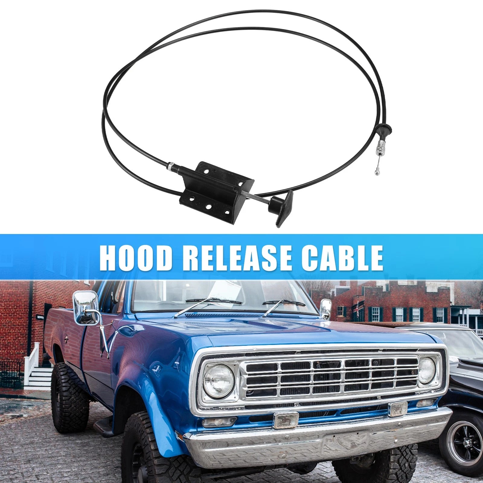 Hood Release Cable Replacement for Dodge D150 D250 W150 W250 Ramcharger (1990–1993)