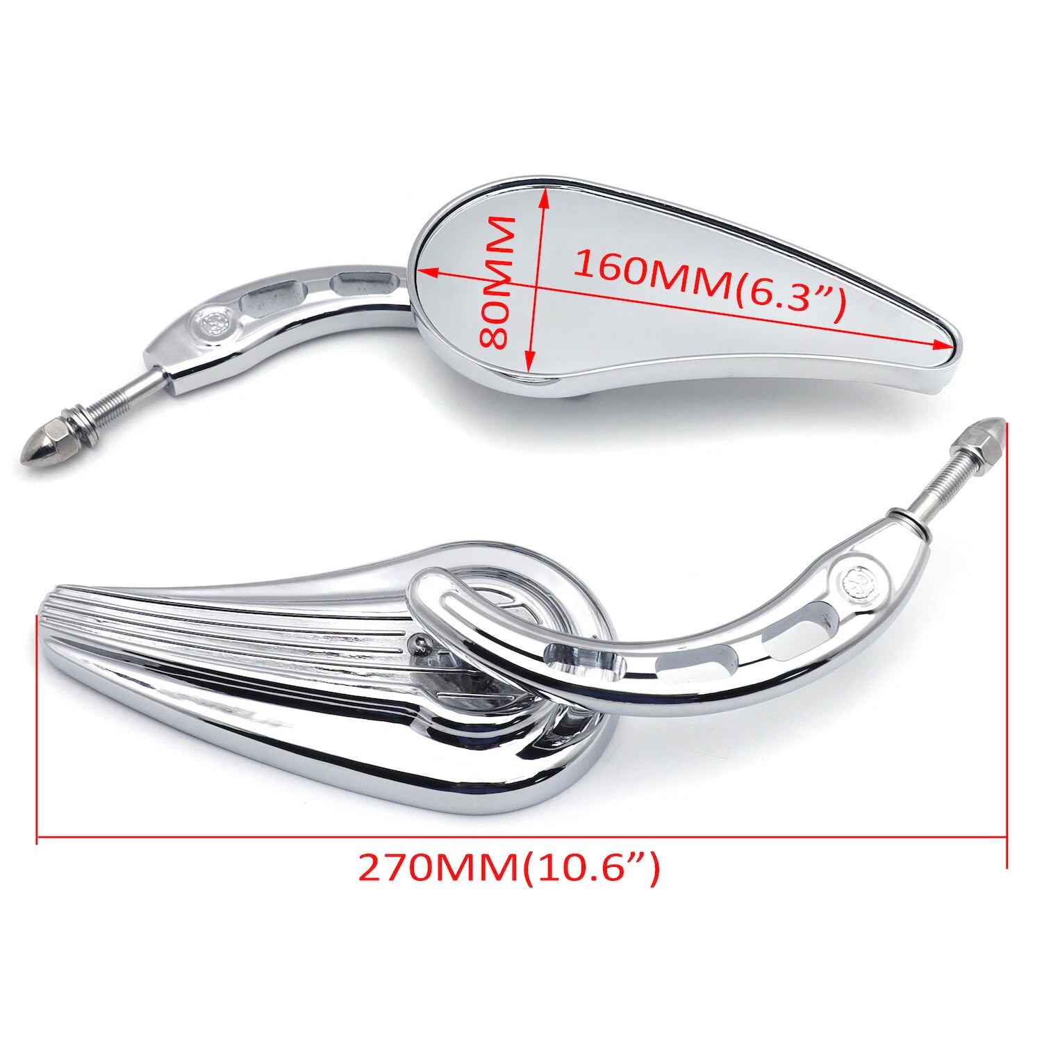 Chrome Raindrop Side Mirrors for Harley Softail (2018–2023)
