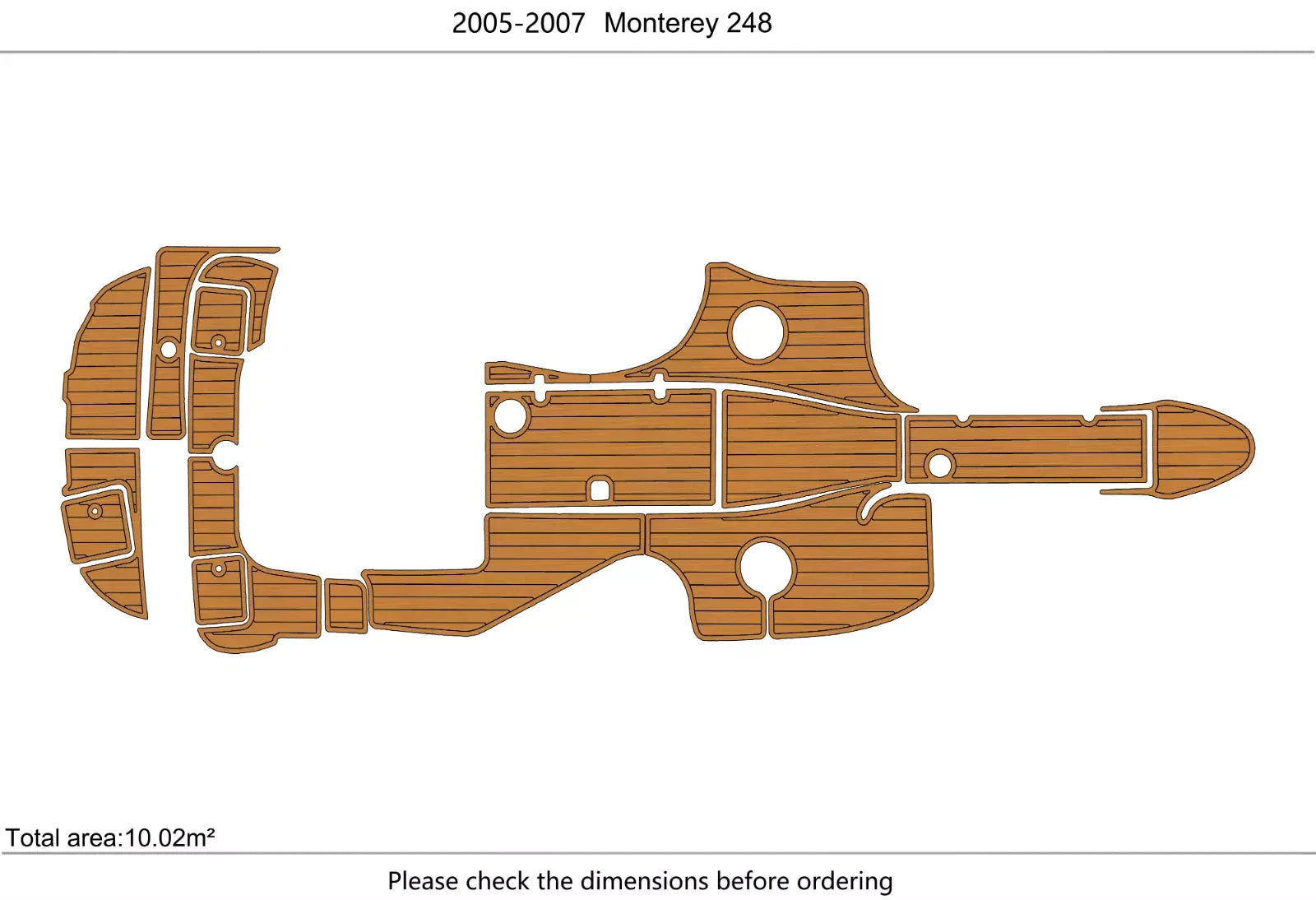 EVA Foam Teak Deck Flooring Mat for Monterey 248 (2006)