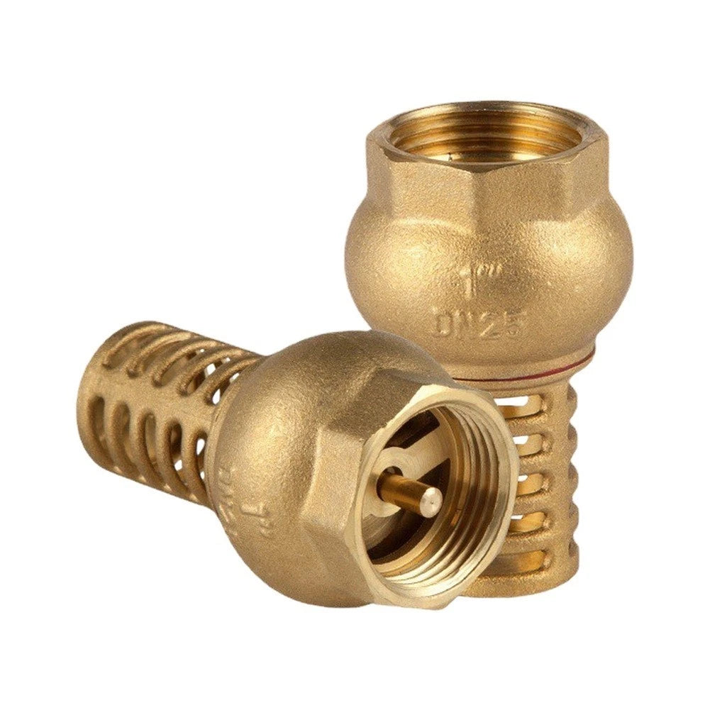 Brass Foot Valve with Filter Basket for High-Flow Water Pump Systems (DN15-DN40)