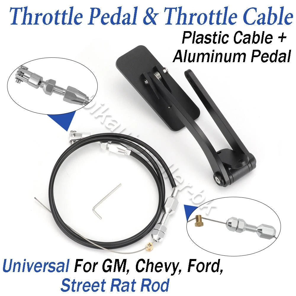 Universal Aluminum Gas/Throttle Pedal & Cable for Chevy (1955–1987)