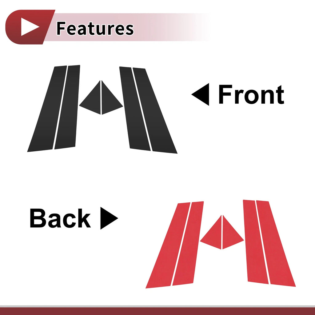 Door Pillar Window Trim Front Rear Left Right for Volkswagen Passat Black (6)
