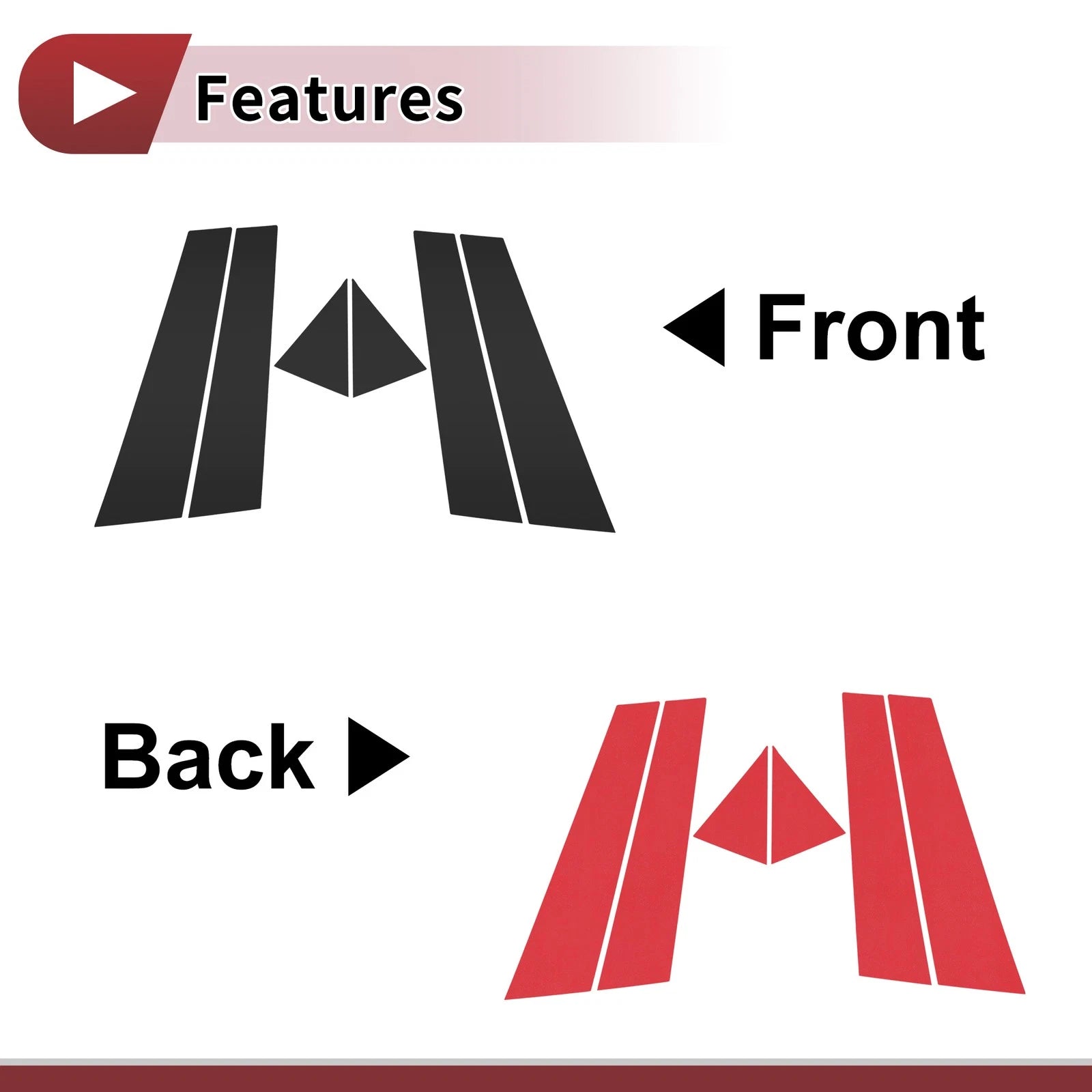 Door Pillar Window Trim Front Rear Left Right for Volkswagen Passat Black (6)