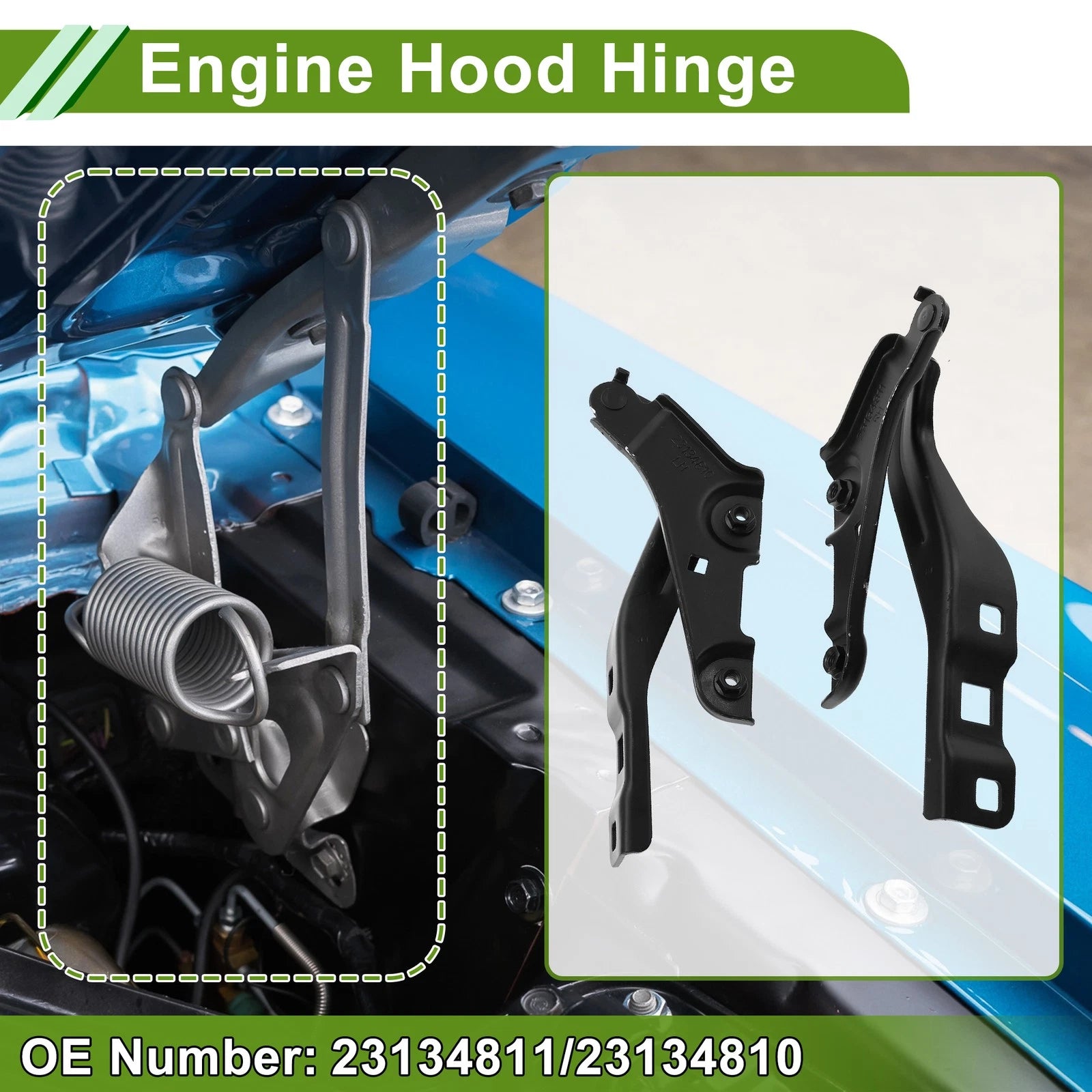 Hood Hinges Front Bonnet Bracket Replacement for Chevrolet Malibu (2016–2023) Pair