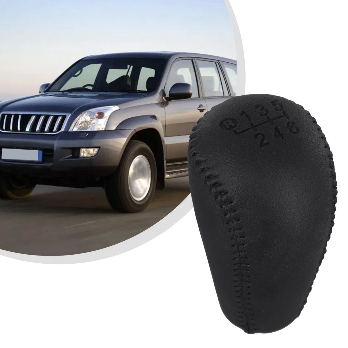 6 Speed Leather Shift Knob for Toyota Land Cruiser Prado (2003)