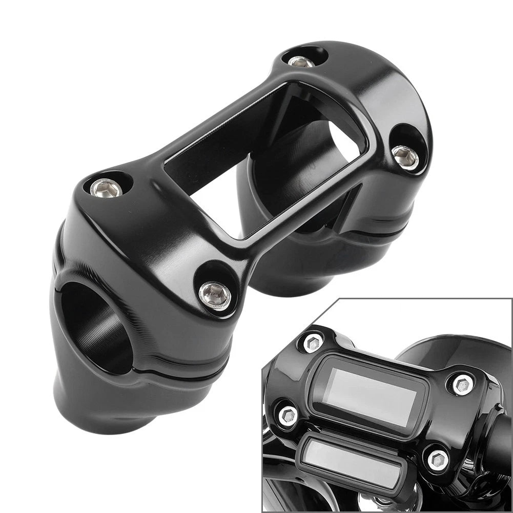 2" Handlebar Riser 1 1/4" Bar Clamp Black For Harley Fat Boy Road Glide Street