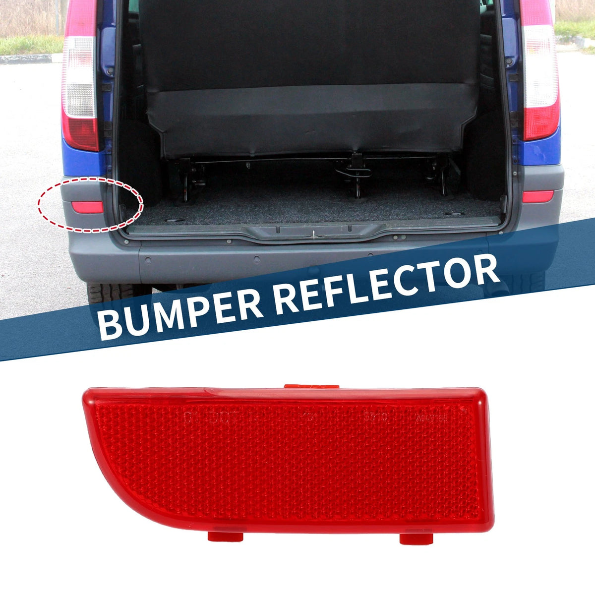 Bumper Reflector Rear Left Replacement for Mercedes-Benz Vito Viano W639 (2003–2014)