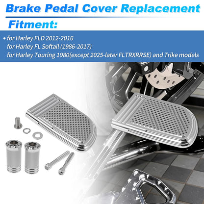 2X Brake Pedal Pad Cover & Gear Shift Knob for Harley FLD (2012–2016)