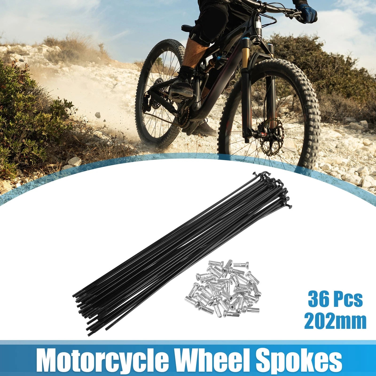 Bicycle Spokes 14G J Bend Replacement for 202mm Bike Wheel (200–2015)