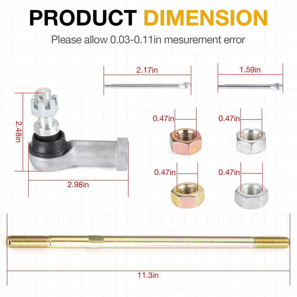 Set of 2 Tie Rod Ends for Honda Rancher 350 TRX350 (2000–2006)