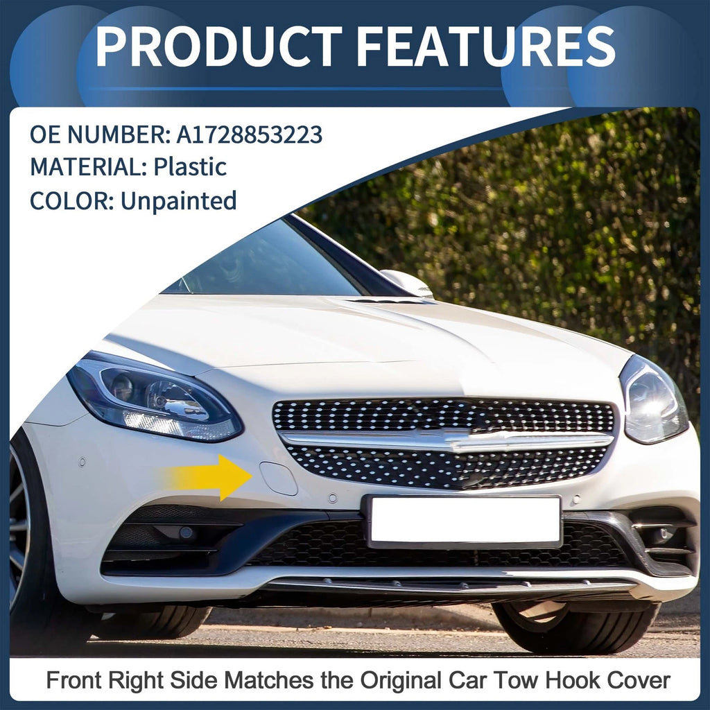 Front Bumper Tow Hook Cover Replacement for Mercedes-Benz W172 R172 (2012–2016)