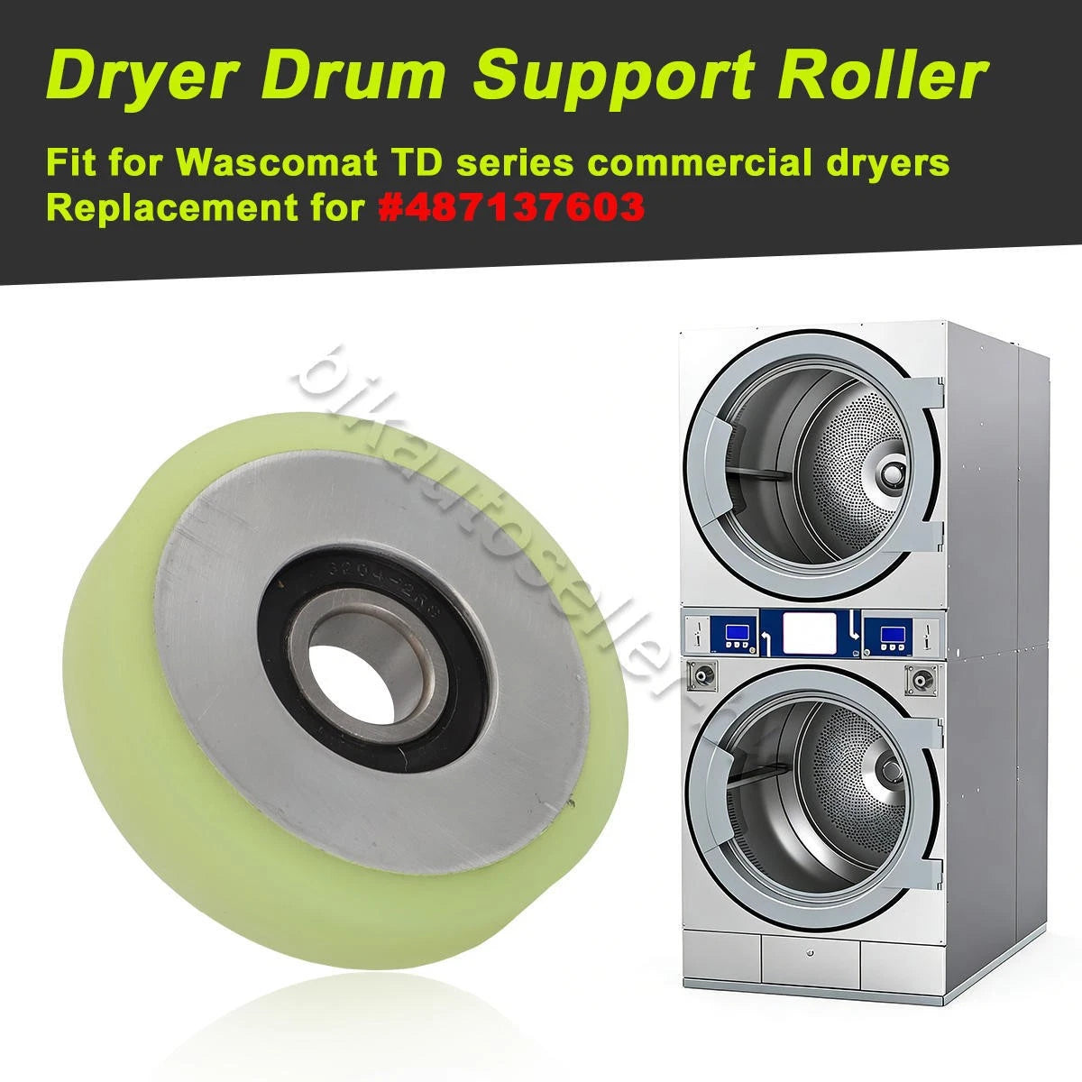 Dryer Drum Support Roller for Electrolux, Wascomat, Wascator, Nyborg (487137607)