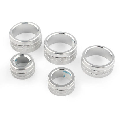 Set of 4 Air Conditioning Audio Button Switch Knob Covers for Toyota Camry (2018) Silver