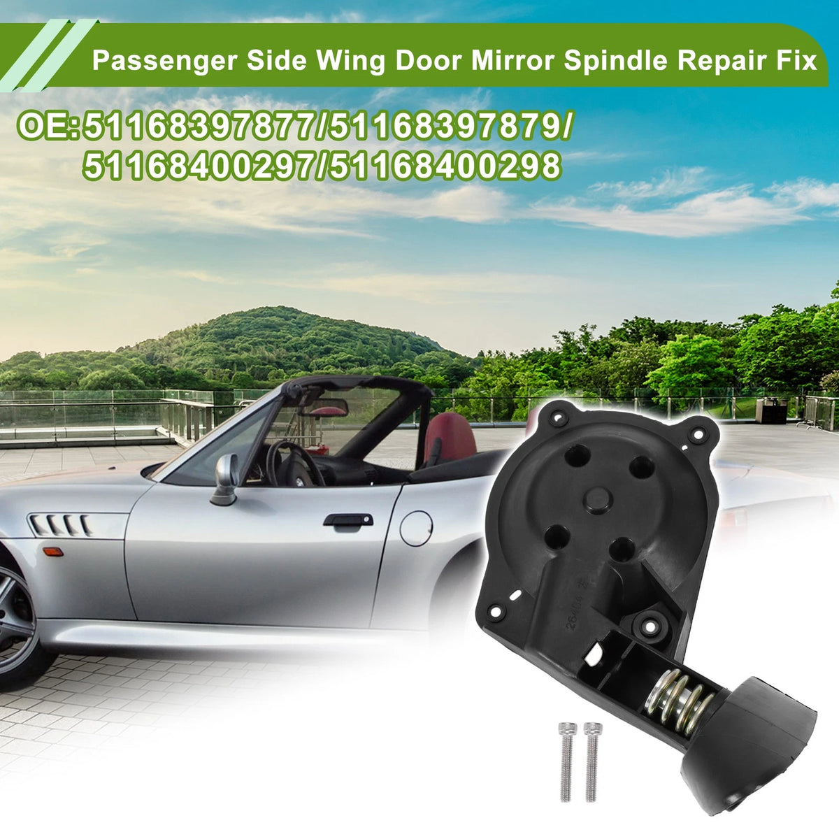 Wing Door Mirror Spindle Repair Fix for BMW Z3 Passenger Side (1994–2002)