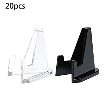 20Pcs Coin Display Stands for Easel Holders - Clear & Black