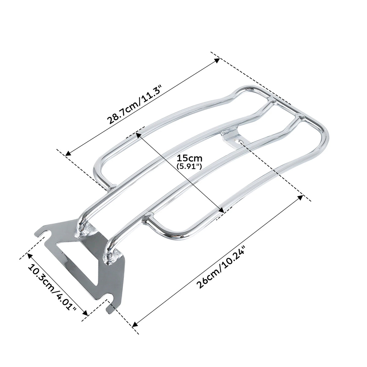 Chrome Solo Seat Luggage Rack for Harley-Davidson FLHTC Road King (1997–Present)