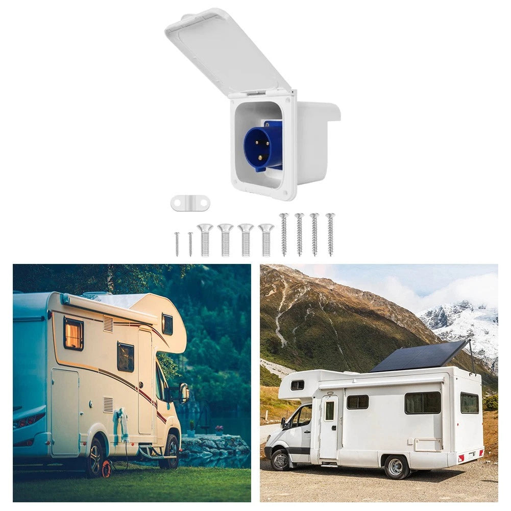 RV Power Inlet 32A Flush Mount Socket for Motorhome Trailer