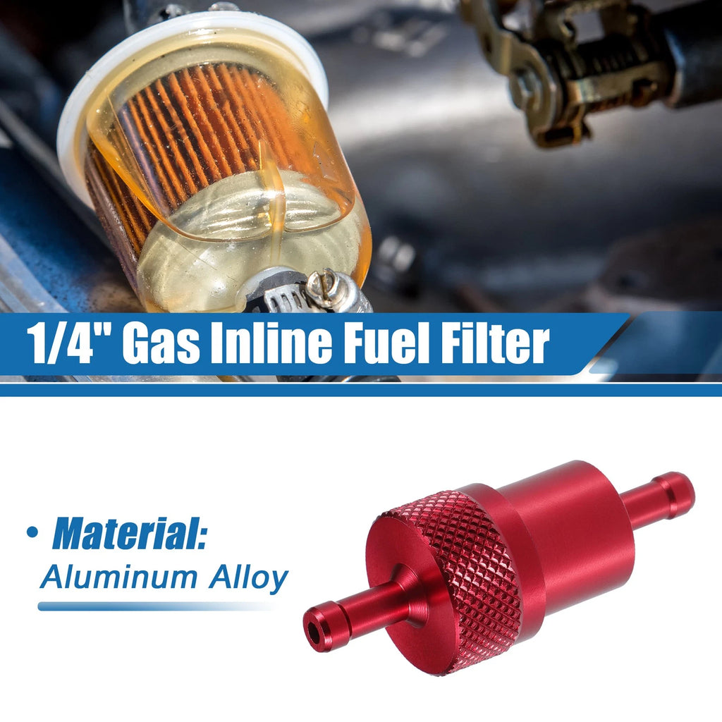 Gas Inline Fuel Filter Replacement for Bike ATV UTV Gasoline (Red) (2010–2020)