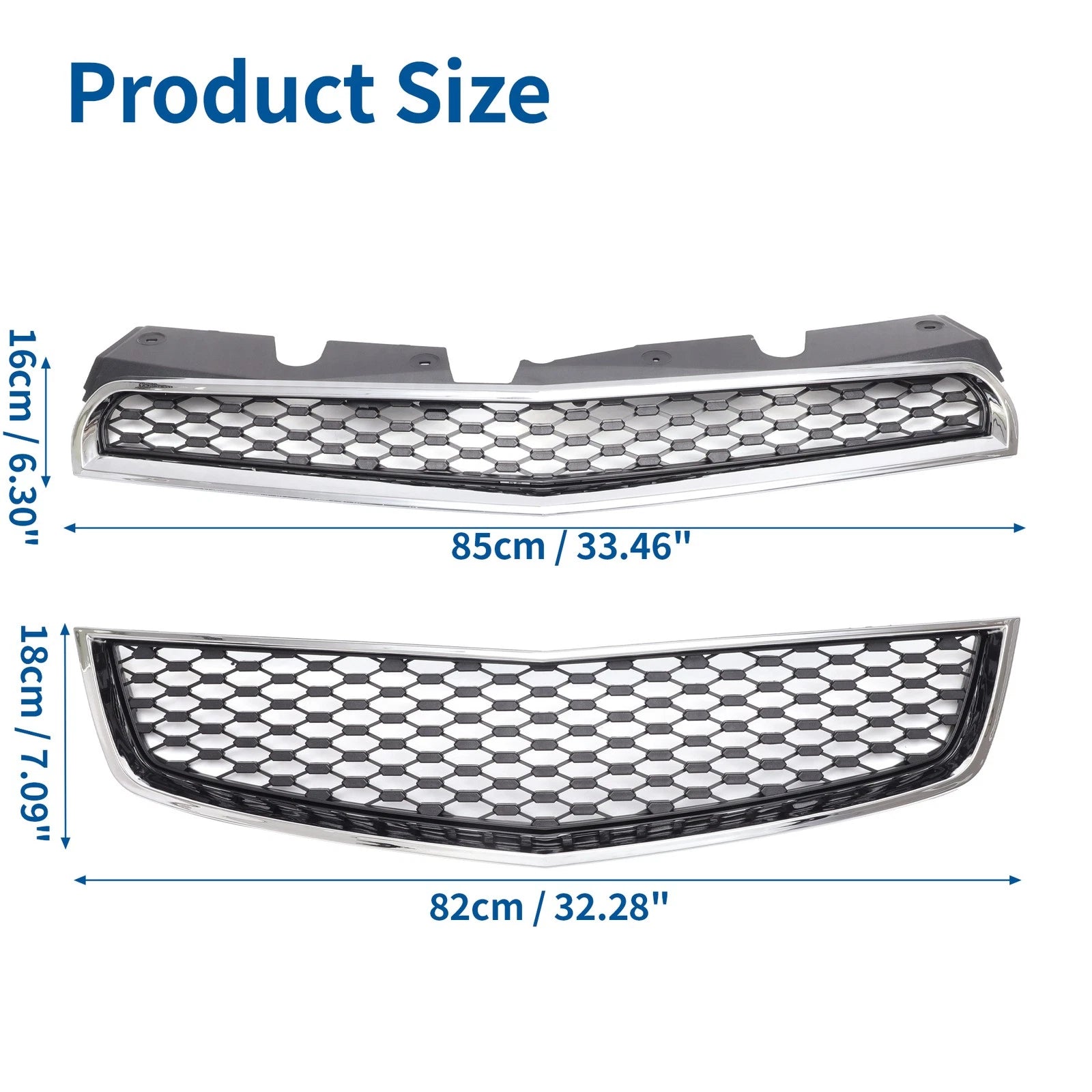 Front Upper Bumper Grille Grill Replacement for Chevrolet Equinox (2010–2015)