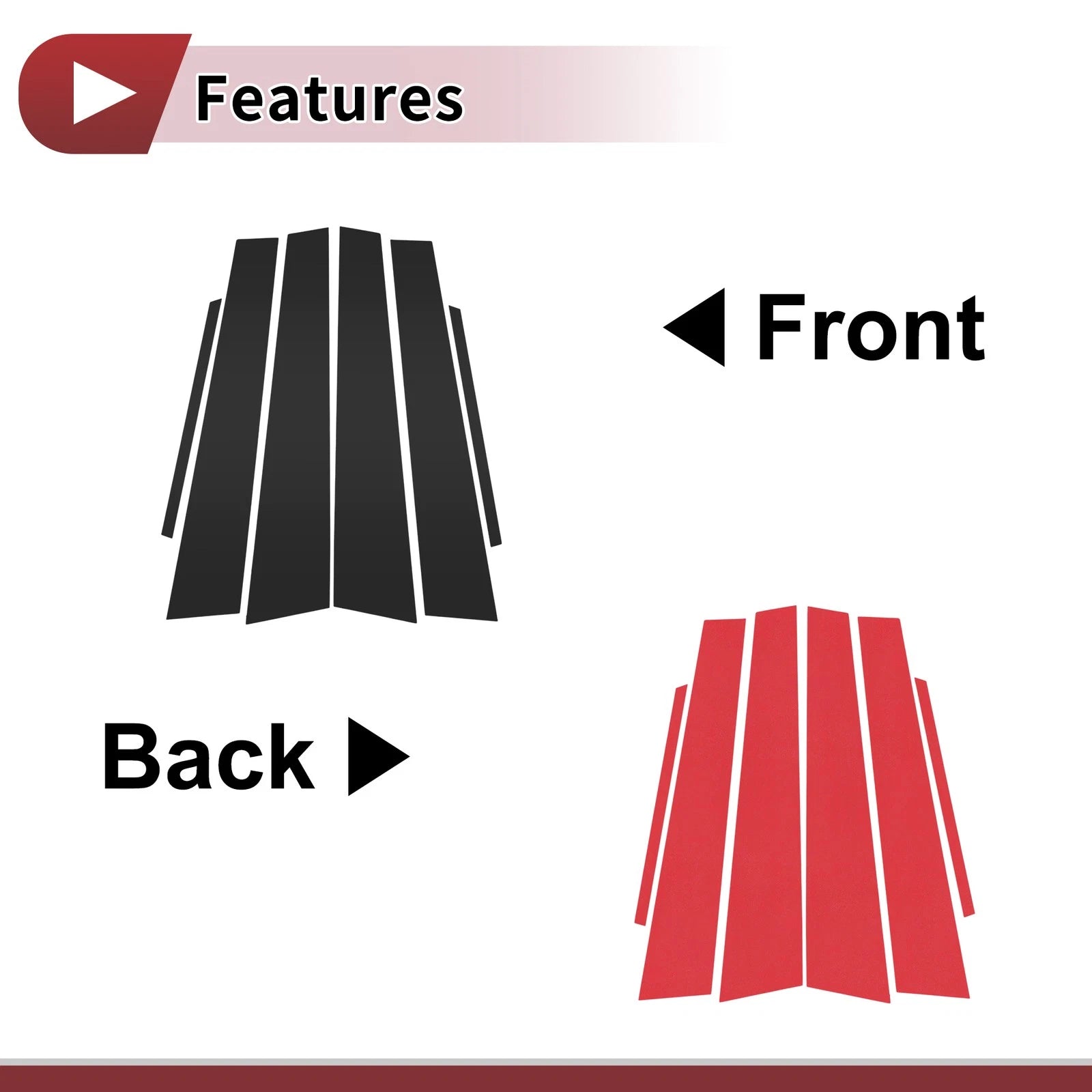 Car Door Pillar Window Trim Set 6 Pcs for Toyota Camry (2012–2016)