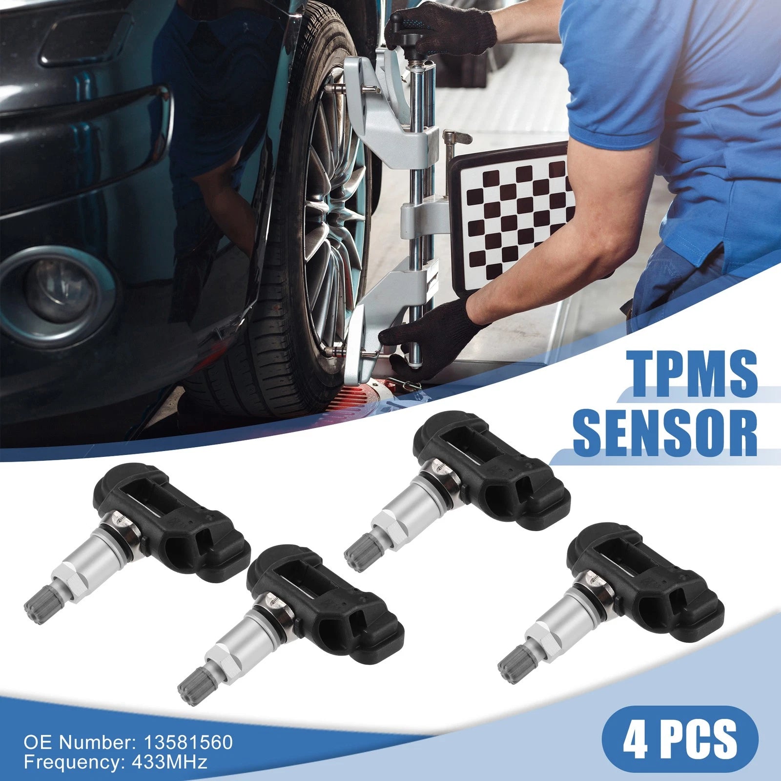 TPMS Sensor 4 Pack OEM Replacement for Chevrolet Corvette C7 (2014–2019)