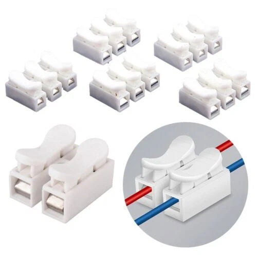 Set of 10 CH2 Quick Connector Cable Spring Press Clamp Terminal Block LED Plug