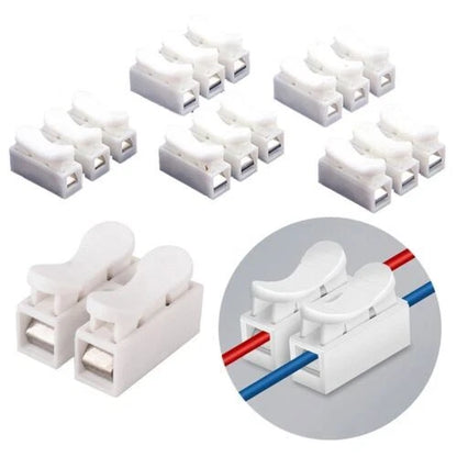 Set of 10 CH2 Quick Connector Cable Spring Press Clamp Terminal Block LED Plug