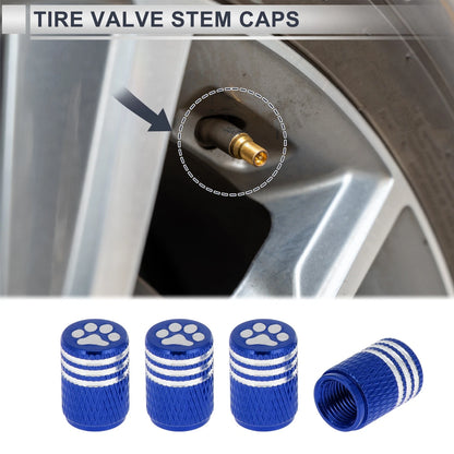 Tire Valve Stem Caps Replacement Dust Covers Blue for Motorbike Bicycle (4pcs) (2005–2018)