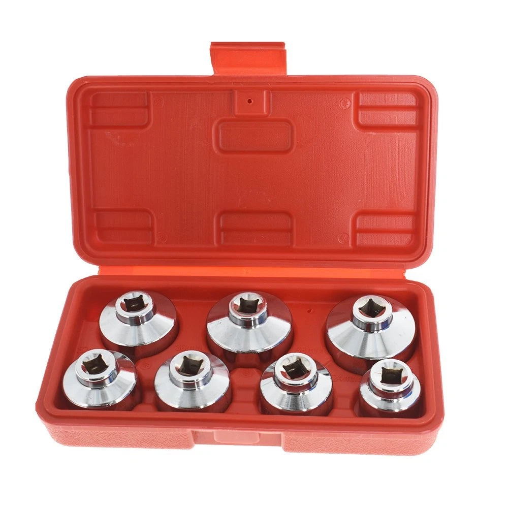 7-Piece 3/8" Oil Filter Cap Wrench Socket Set for Universal Use