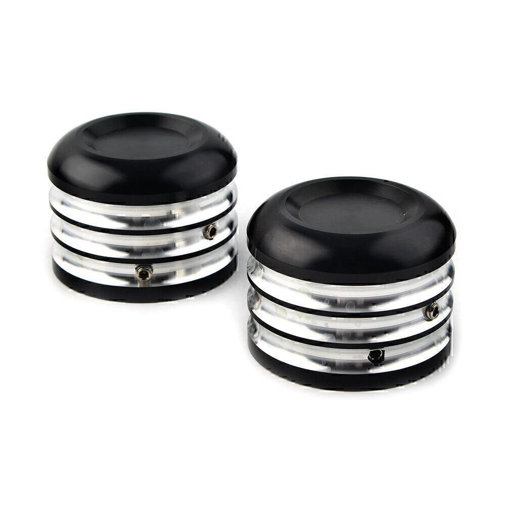 1 Pair Black CNC Front Axle Cap Nut Cover for Harley Dyna Electra Glide (1991–2023)
