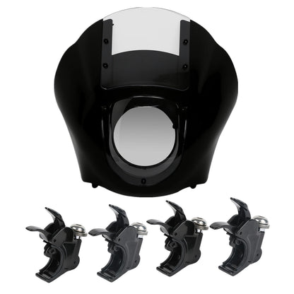 Headlight Quarter Fairing Windshield with 39mm Clamps for Harley Sportster Dyna