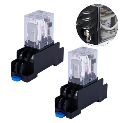 2X 8-Pin 10 Amp Electromagnetic Relay 24V DC with LED Indicator