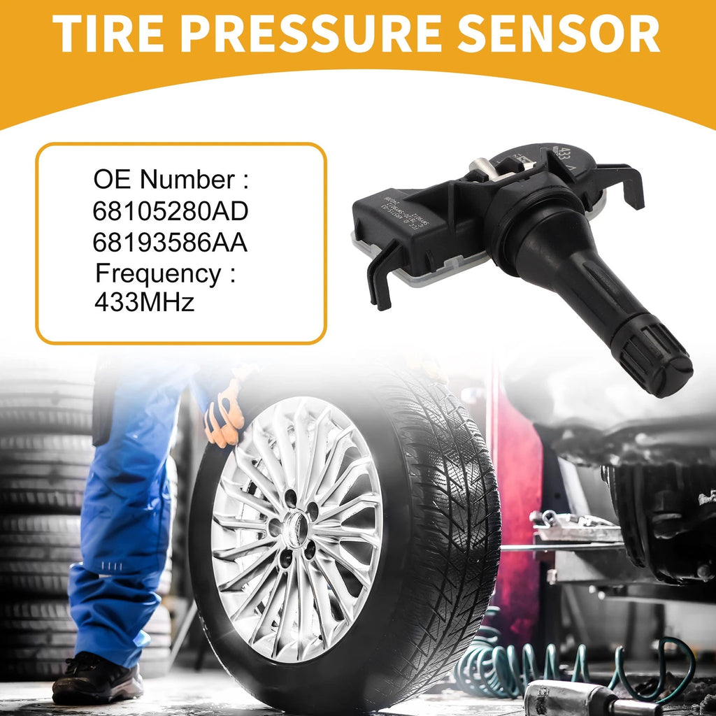 Tire Pressure Sensor OEM Replacement for Dodge Dart (2013–2016) 433MHz