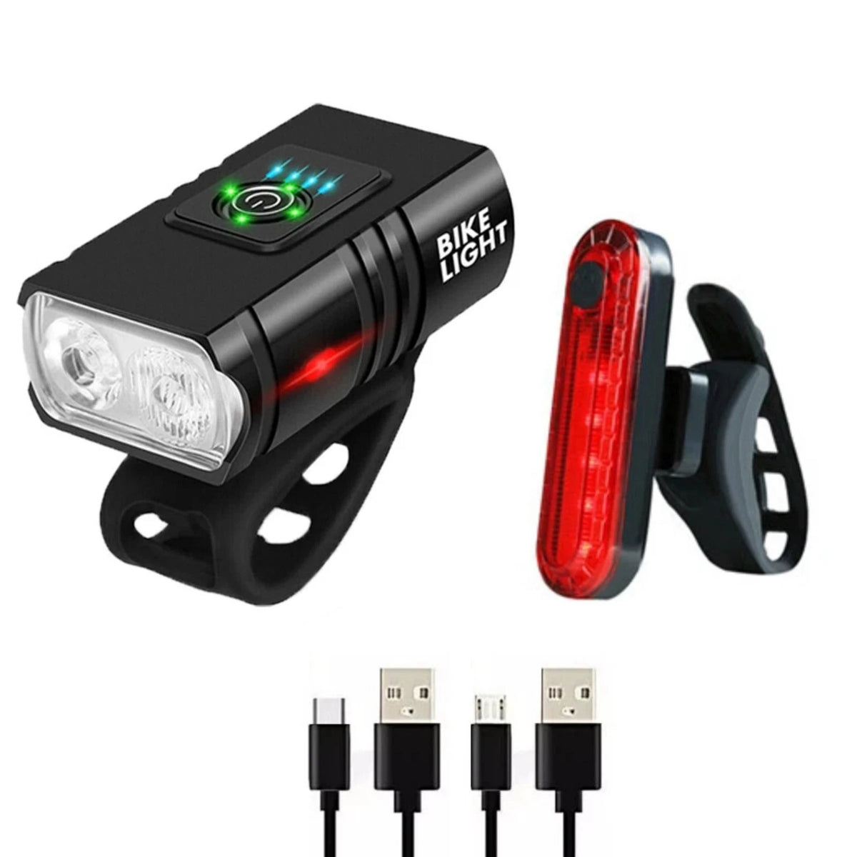 6 Mode LED Bicycle Light Set 1000LM USB Rechargeable for Night Riding