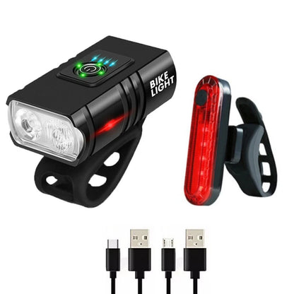 6 Mode LED Bicycle Light Set 1000LM USB Rechargeable for Night Riding