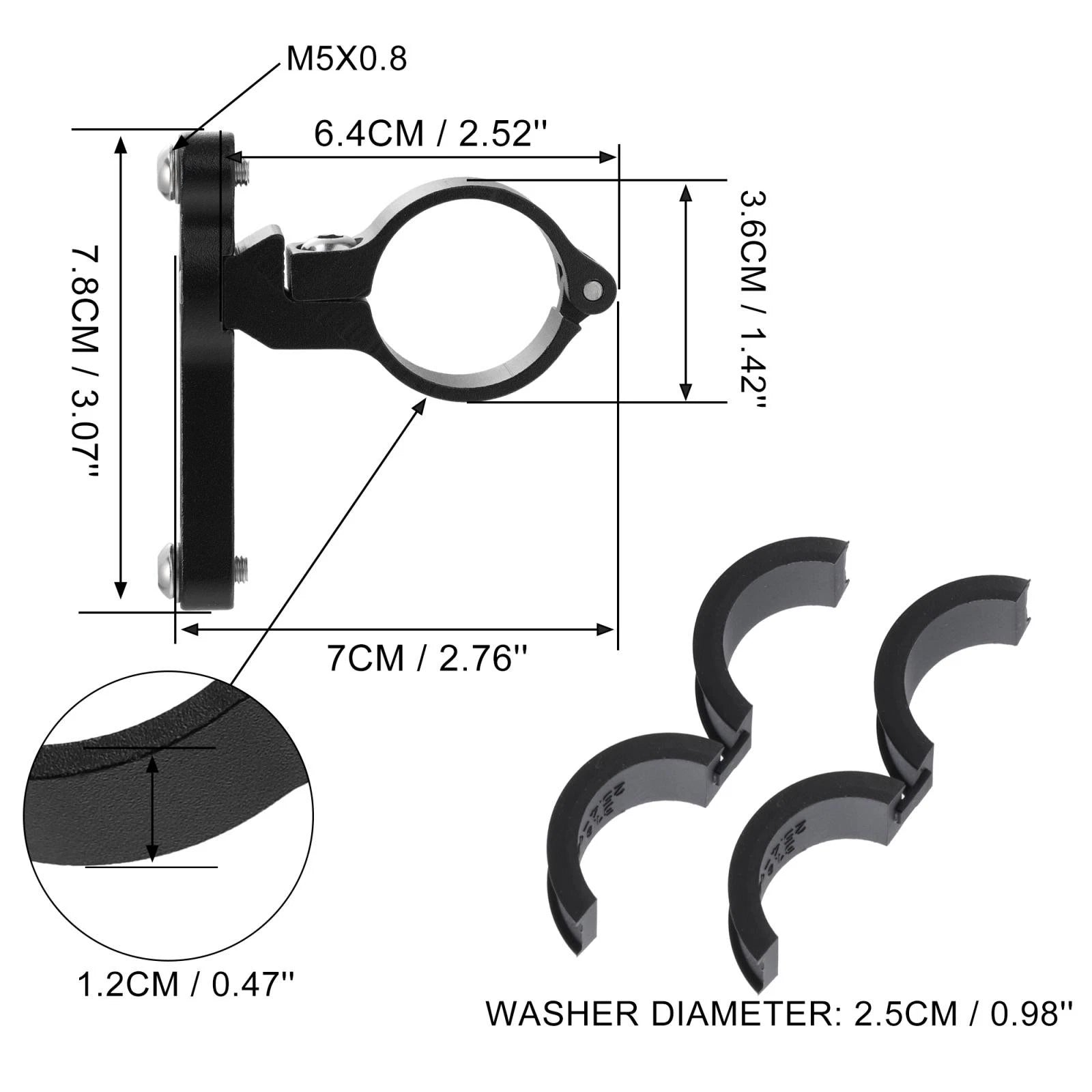 Water Bottle Cage Holder Adapter for Bicycle MTB Kettle Rack Mount Black